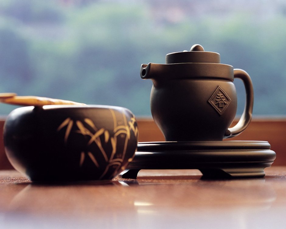 Китайская чайная церемония акварель