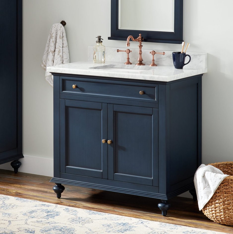 Keller Double Vanity for Undermount Sinks - Vintage Navy Blue