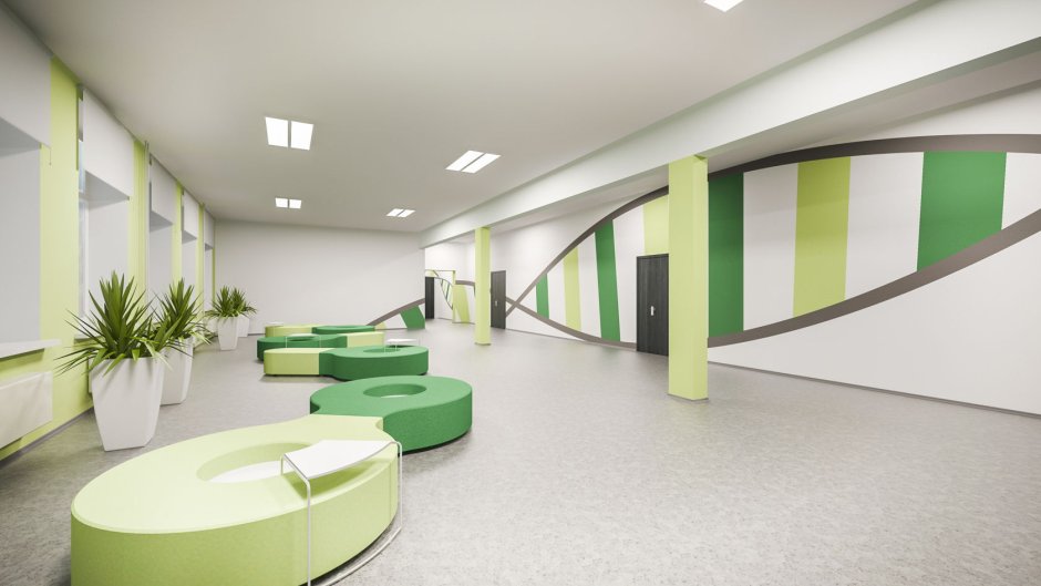Дизайн школьного коридора