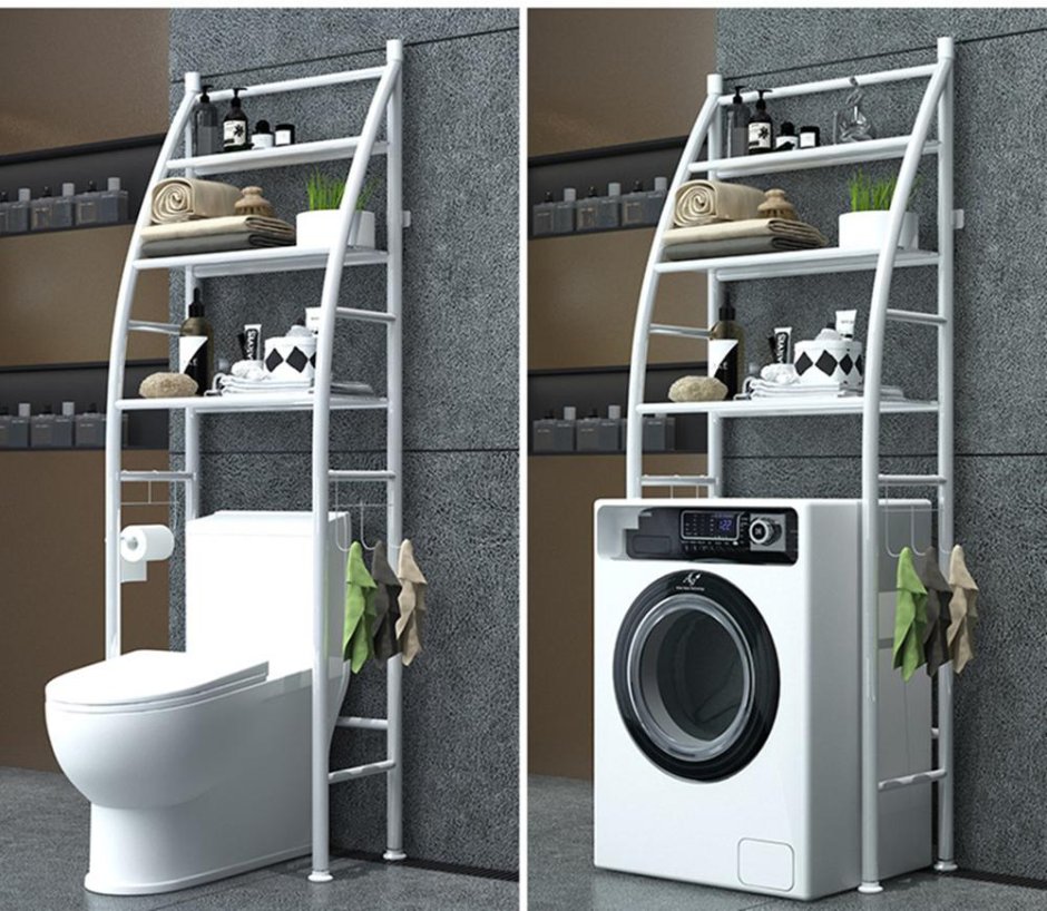 Полка стеллаж напольная над унитазом Toilet Rack 362 to