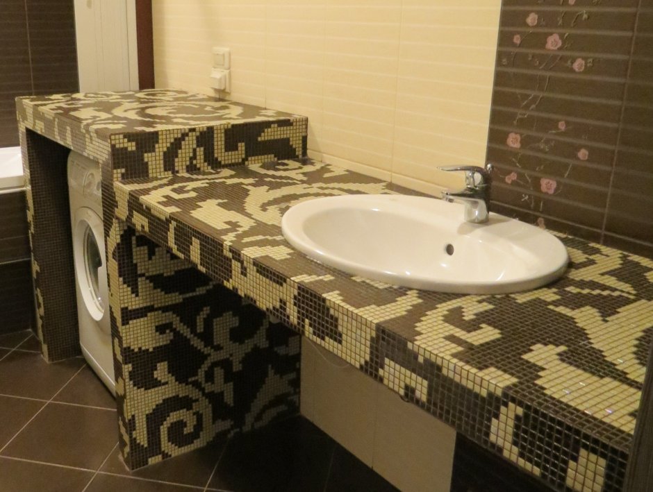 Столешница в ванную из мозаики