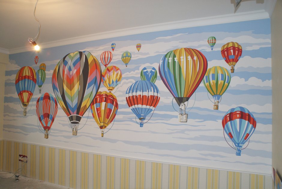 Роспись стен воздушные шары
