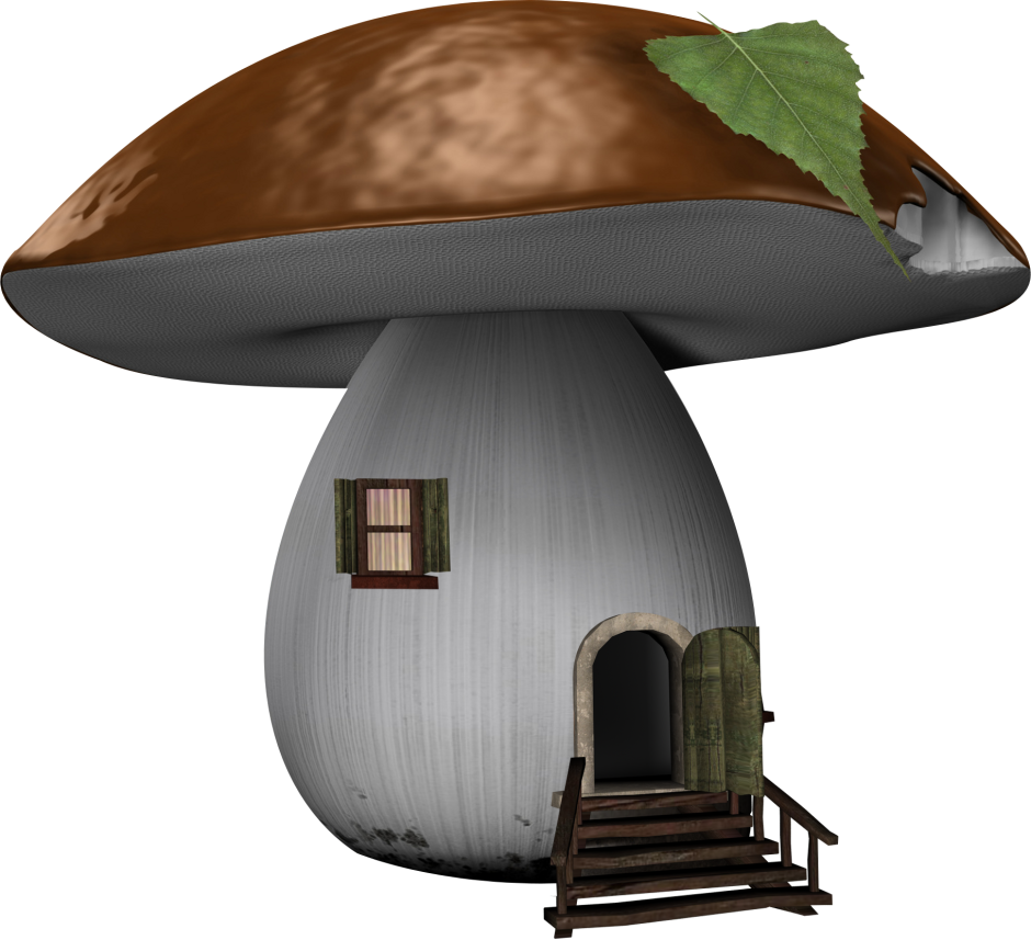 Домик гриб в 3d