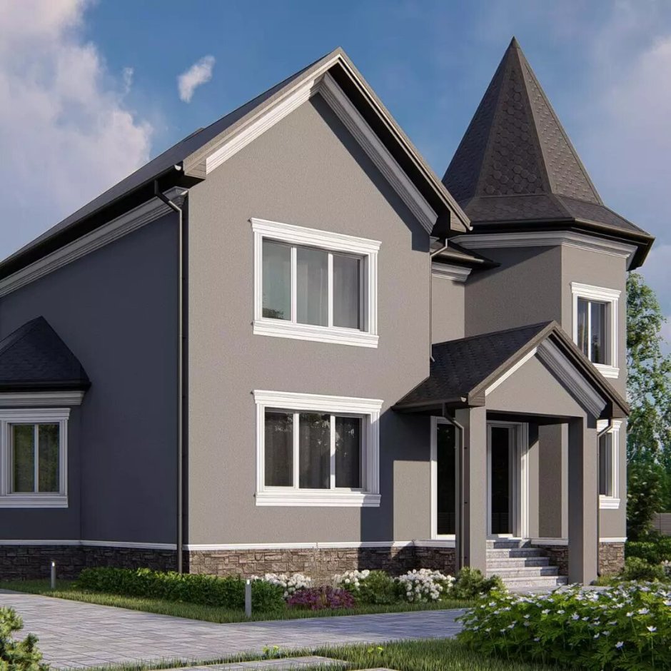 Оштукатуренный дом