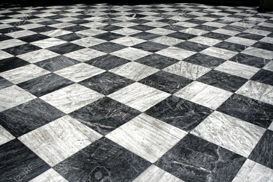 Ламинат черно белый в шахматном