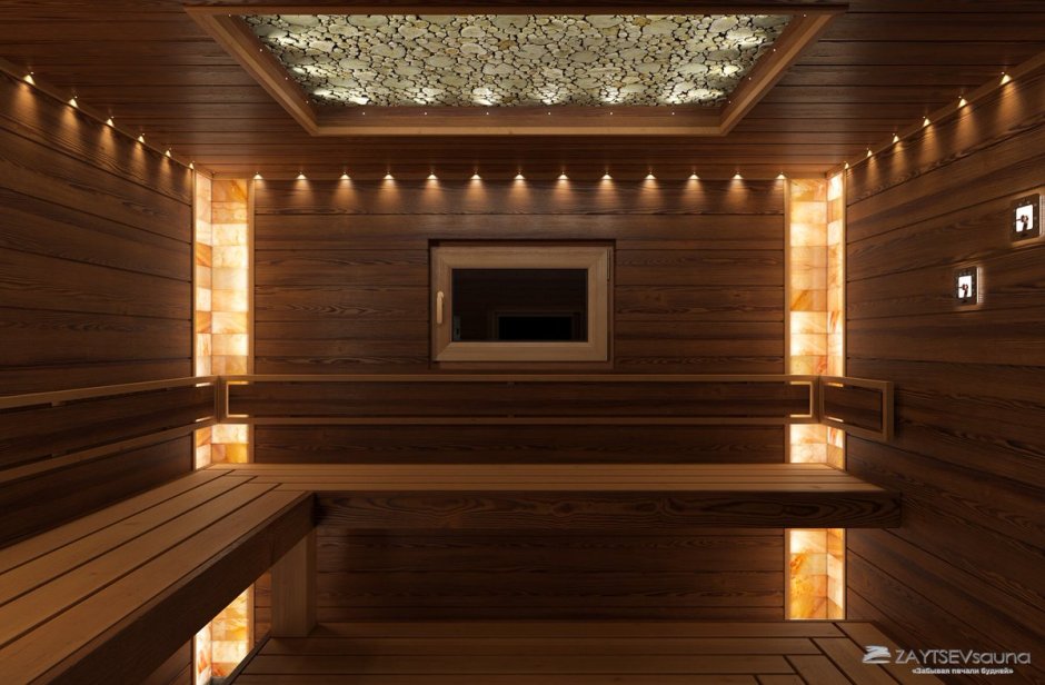 Подсветка потолка в бане