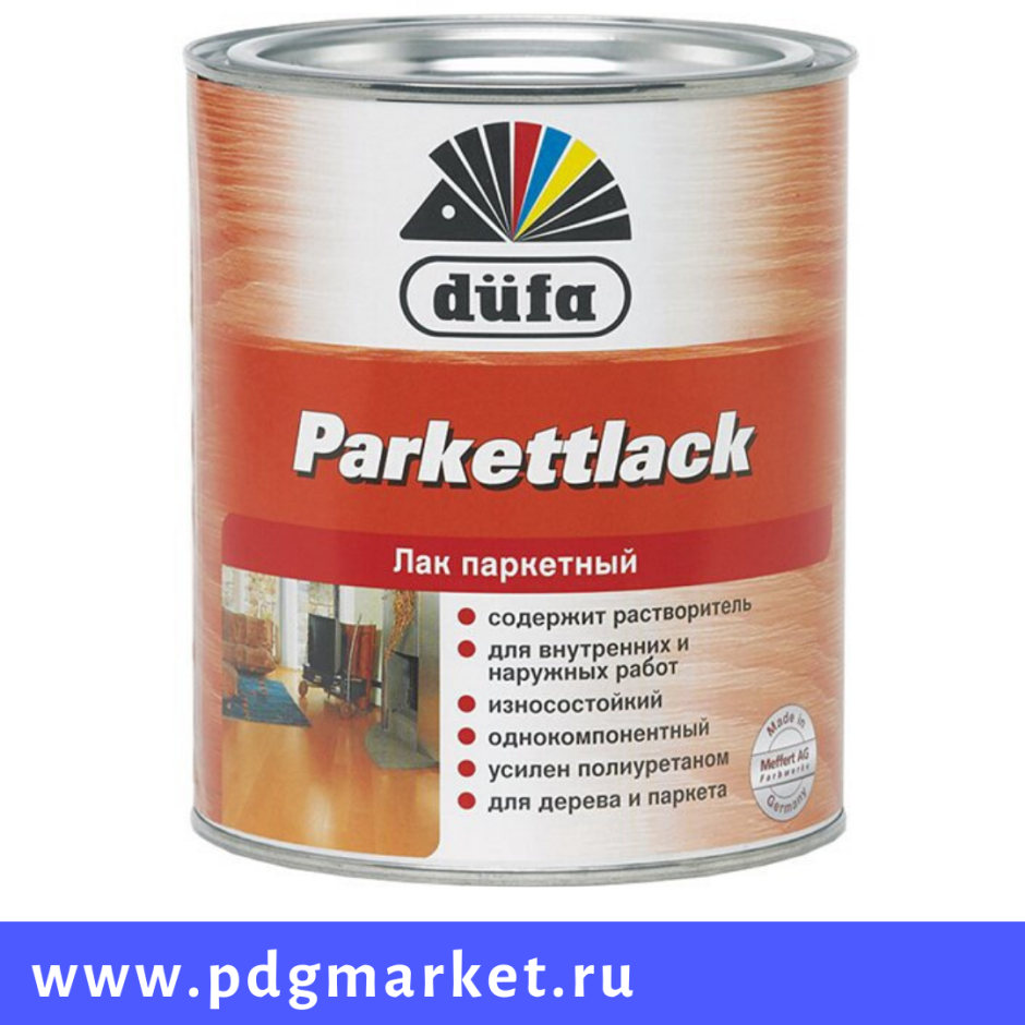 Лак Dufa Parkettlack полуматовый (0.75 л) алкидно-уретановый