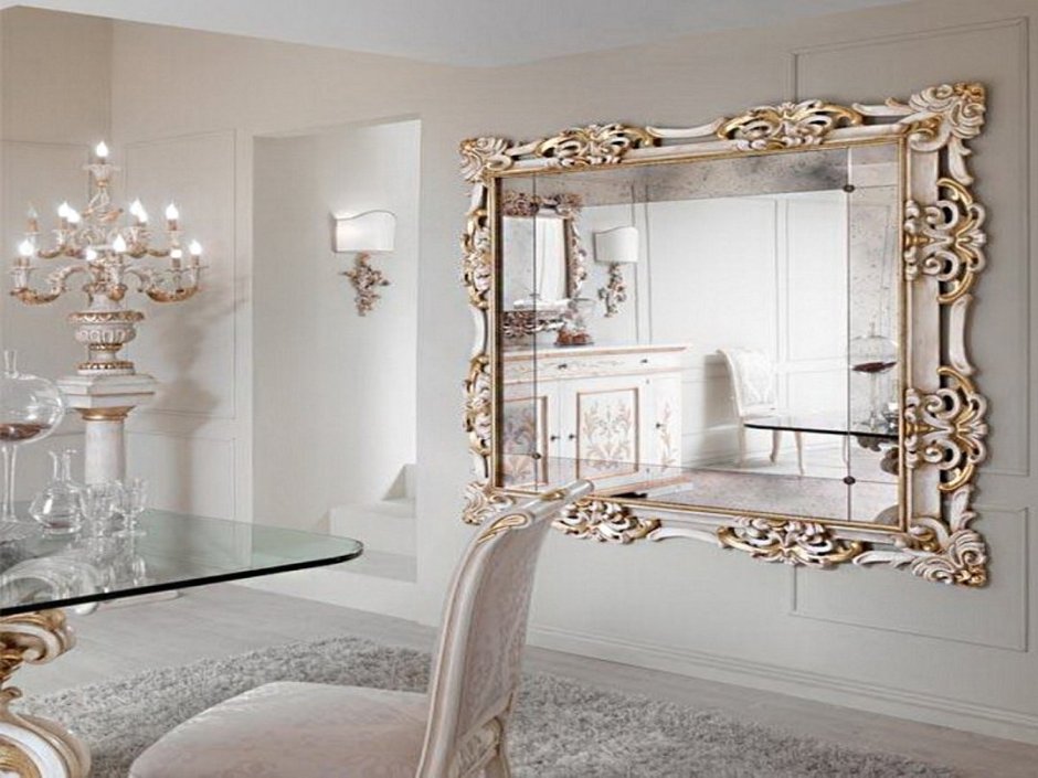 Зеркальная декоративная деревянная 3d панель "vodorosli"