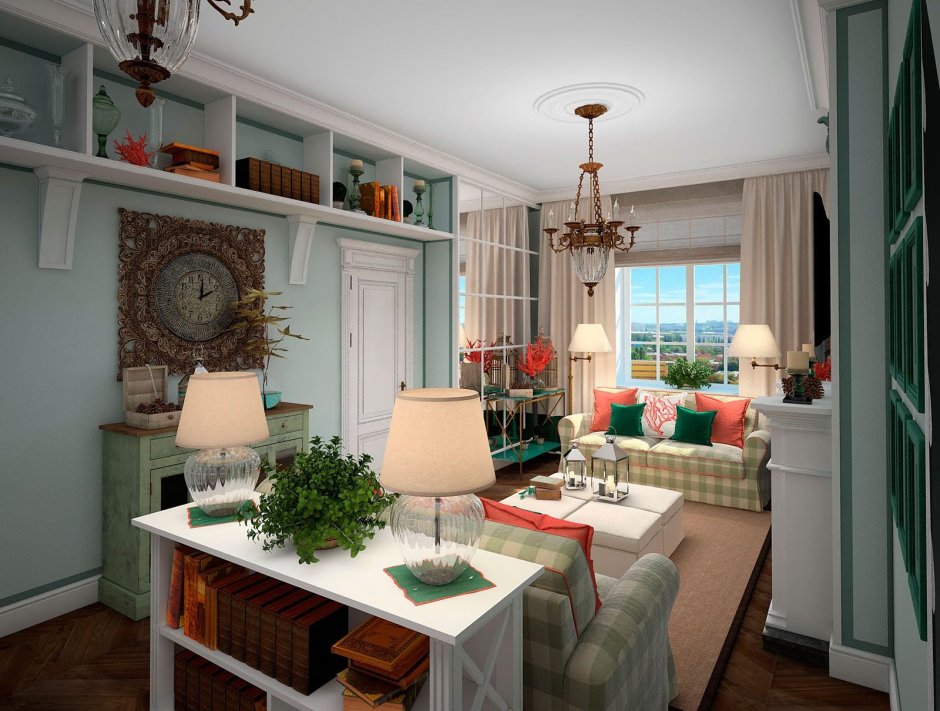 Спальня гостинная 15кв м в стиле Прованс