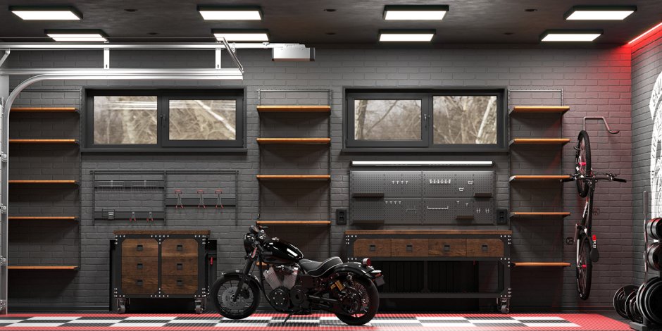 Дизайн гаража темный