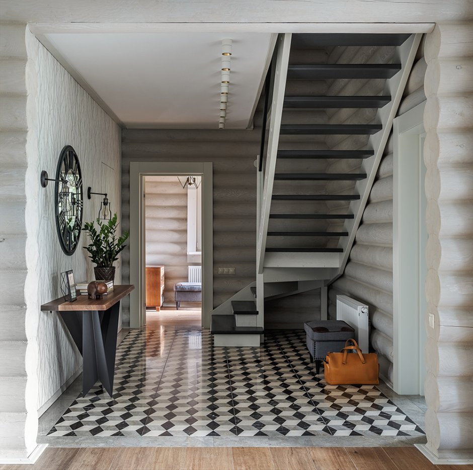 Лестница в скандинавском стиле в частном доме