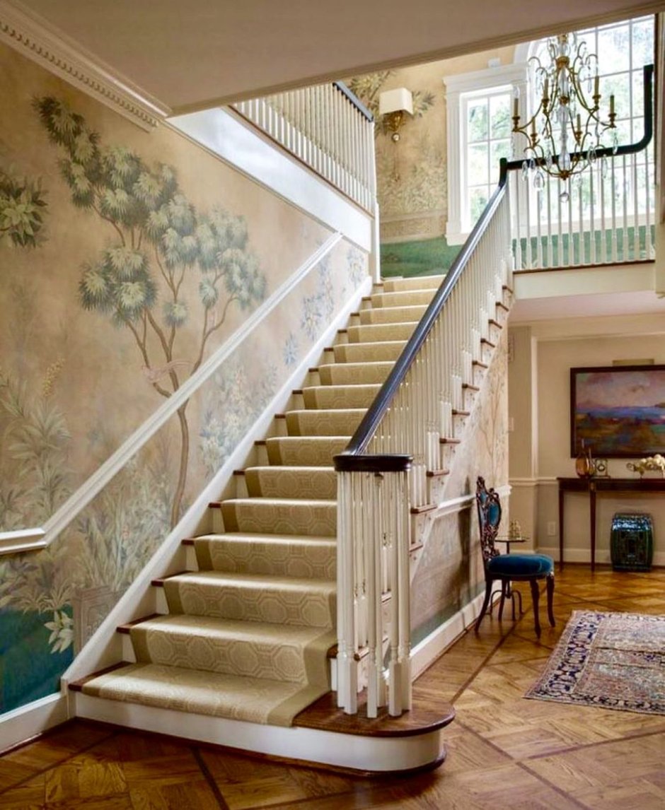 Дизайн холла в доме пол мрамор лестница