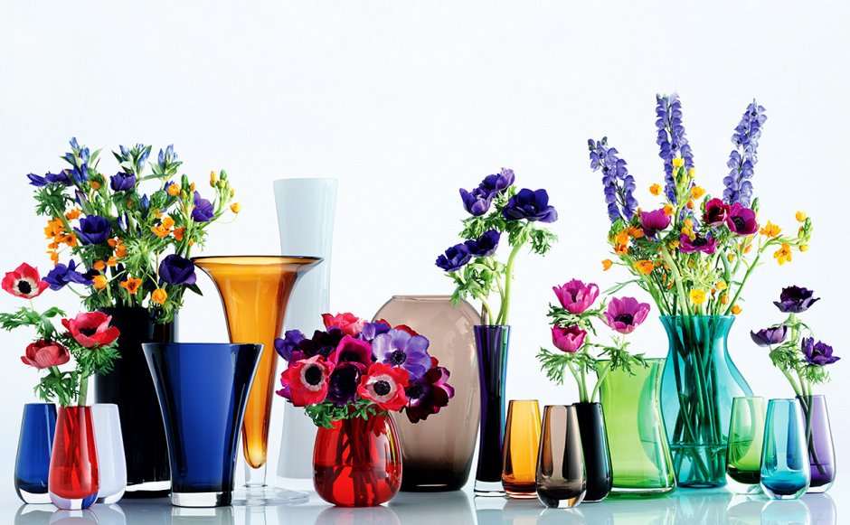Стеклянные вазы для декора