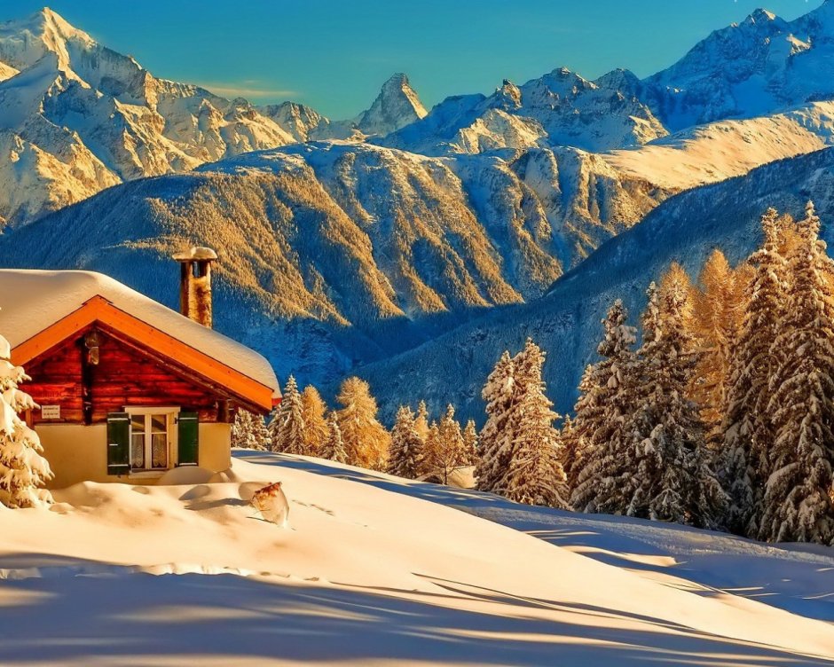 Швейцарские домики зимой