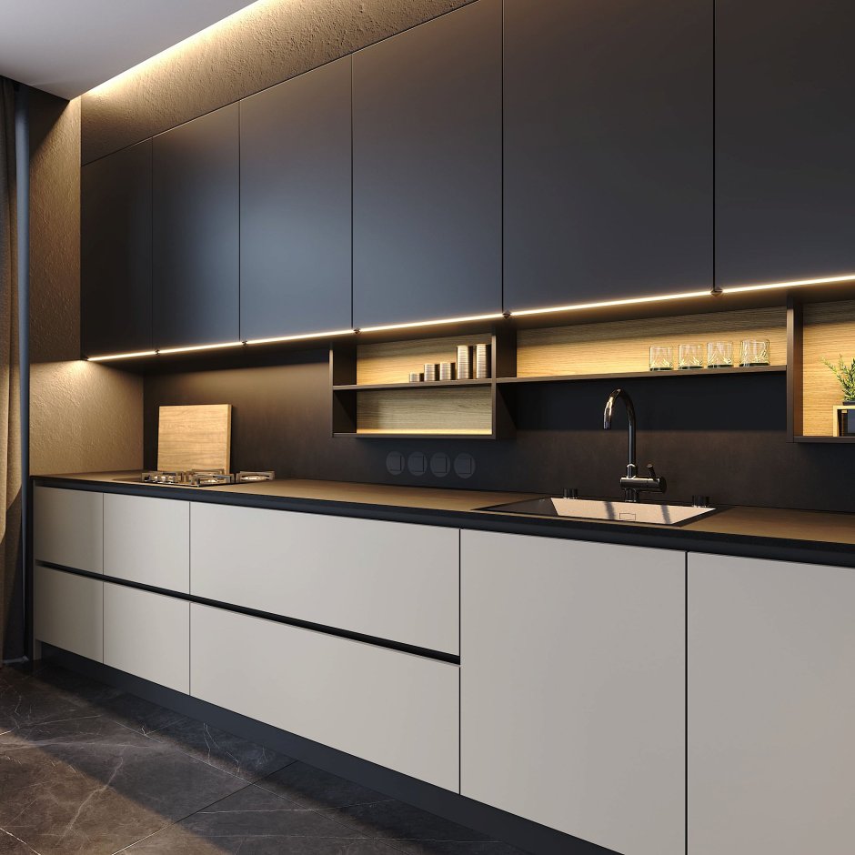 Фасады кухонные Обрамленные алюминием