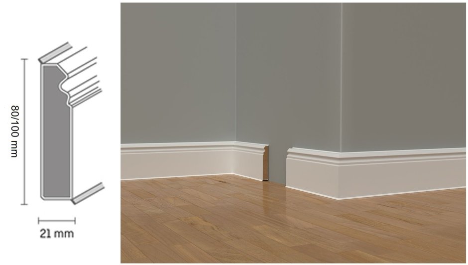 Плинтус MDF Baseboard 70х15х2400