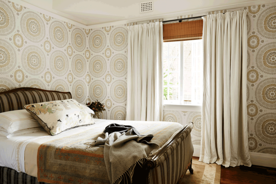Текстура штор в скандинавском стиле для спальни