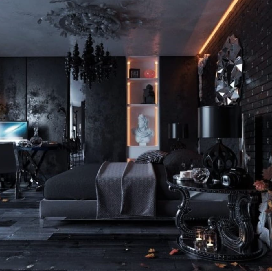 Черный интерьер квартиры