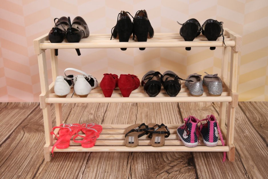 Полка для обуви из труб металлических