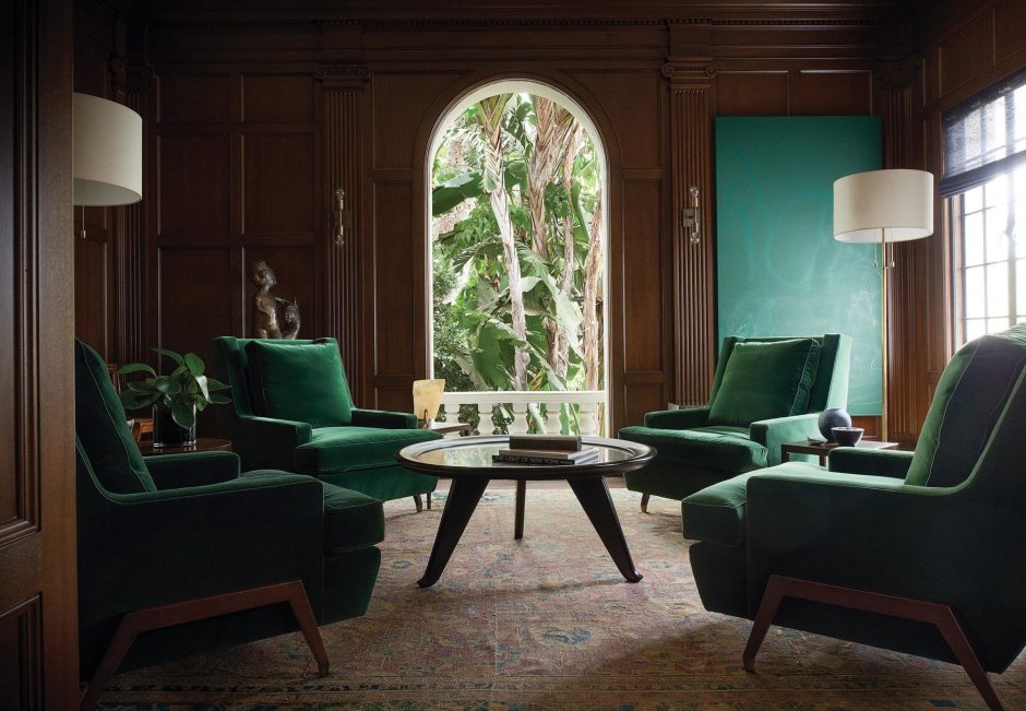 Green Velvet Armchair
