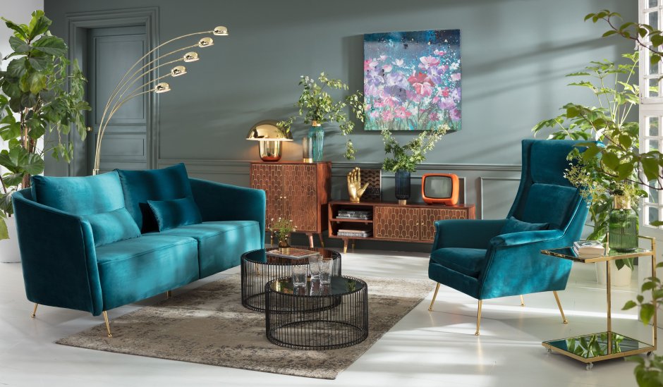 Green Velvet Armchair