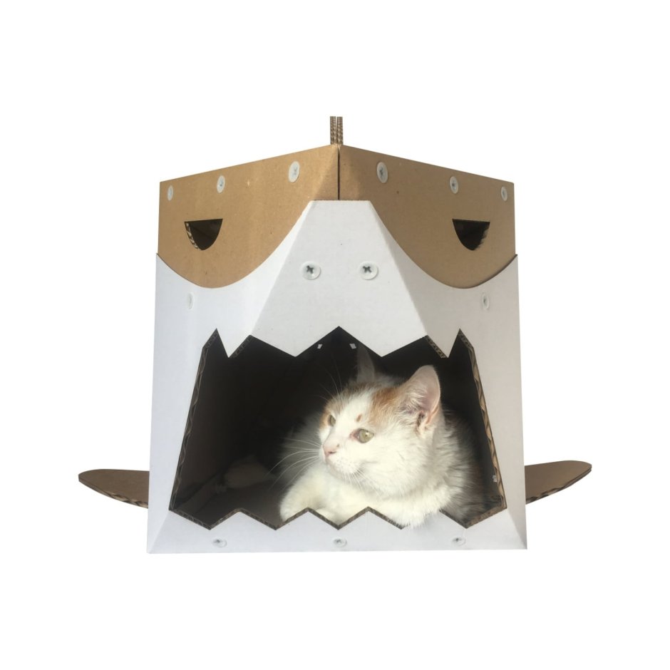 Домик для кошки из картона