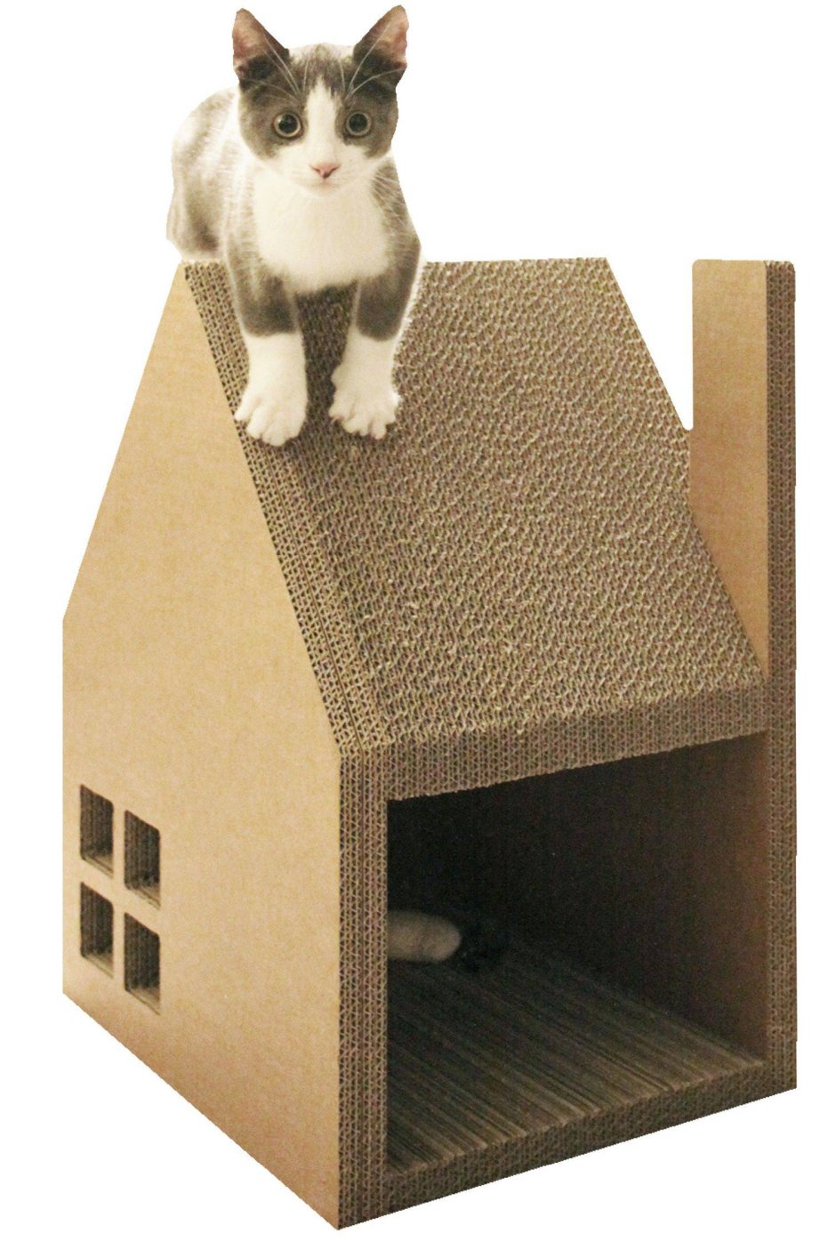 Домик для кошки из ящика