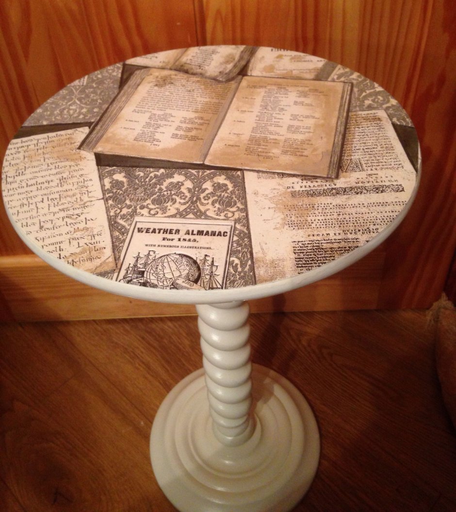 декор деревянного журнального столика своими руками