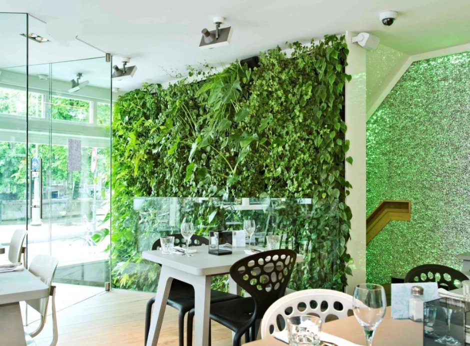 Декор на стену из искусственных растений