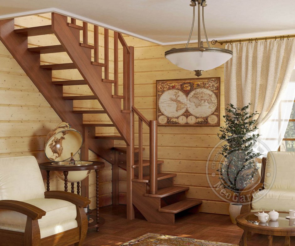 Круглая деревянная лестница