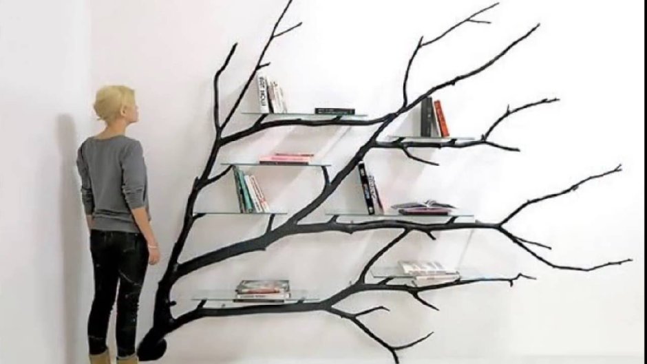 Дизайнерская мебель стеллаж ветка дерева