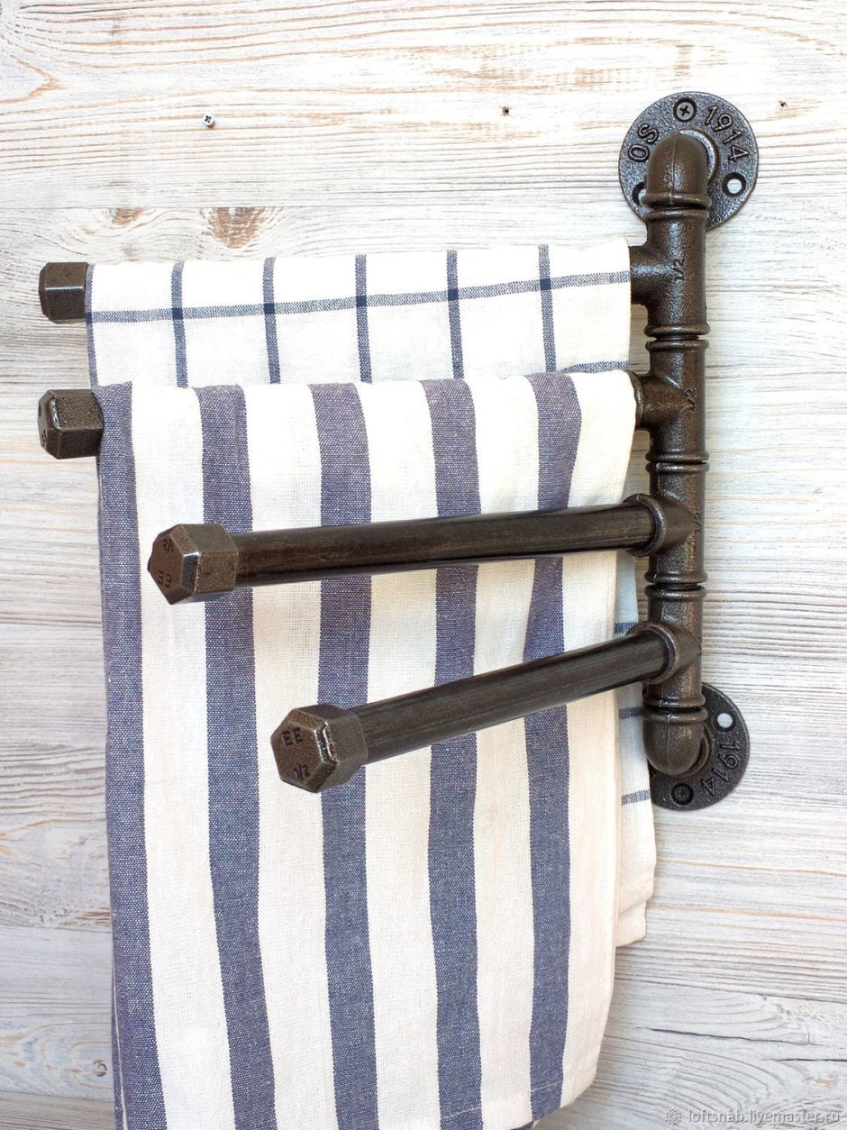 Вешалка для полотенец в стиле лофт