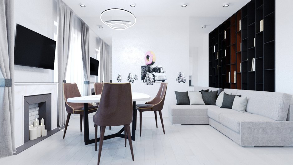 Белый интерьер квартиры в современном стиле