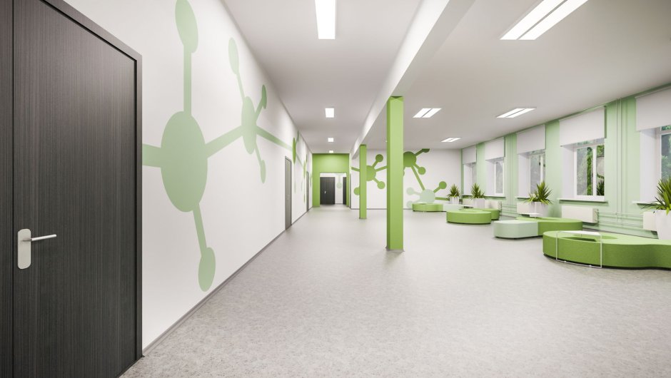 Покраска стен в школе коридор 2022 дизайн карандаши