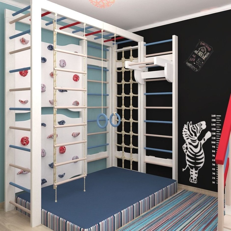 Спальня для мальчика со спортивным уголком