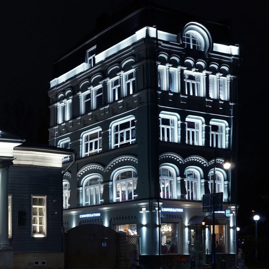 Освещение фасадов зданий светодизайн