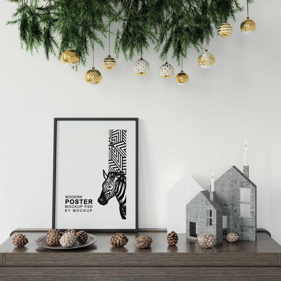 Рождественские постеры в интерьере