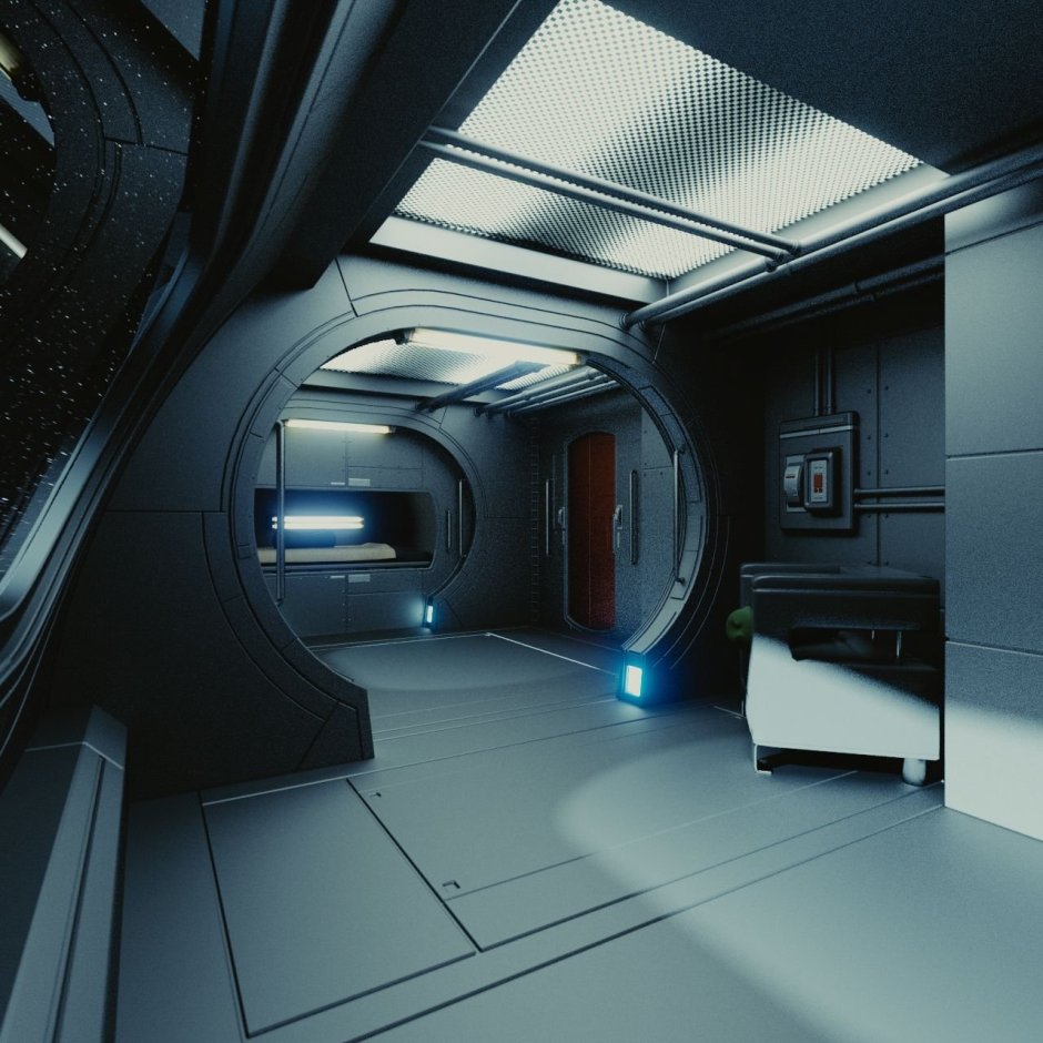 Космическая станция Sci-Fi Interior