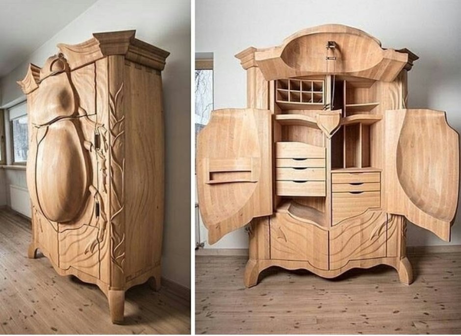 Необычные шкафы из дерева