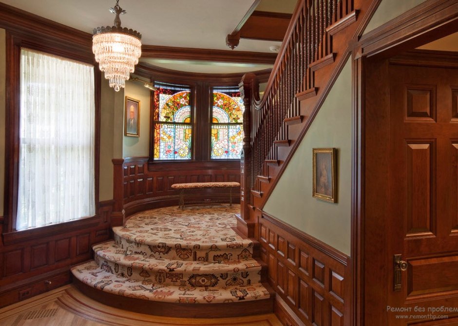 Дом в викторианском стиле интерьер лестница