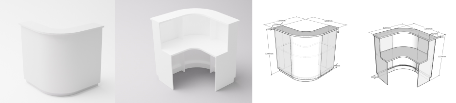Стойка ресепшн закругленная