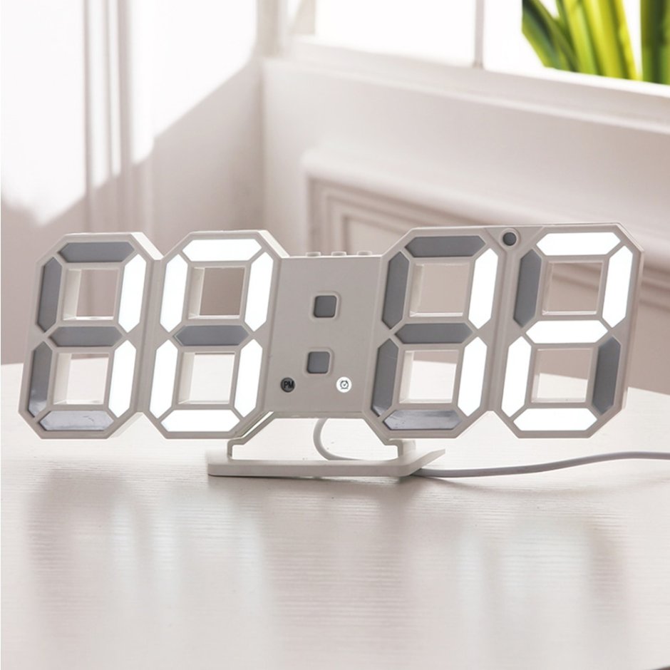 Цифровой светодиодный зеркальный настольный будильник