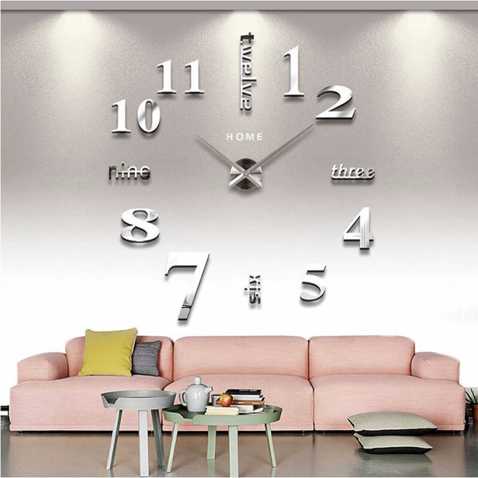 Круглые электронные часы на стену