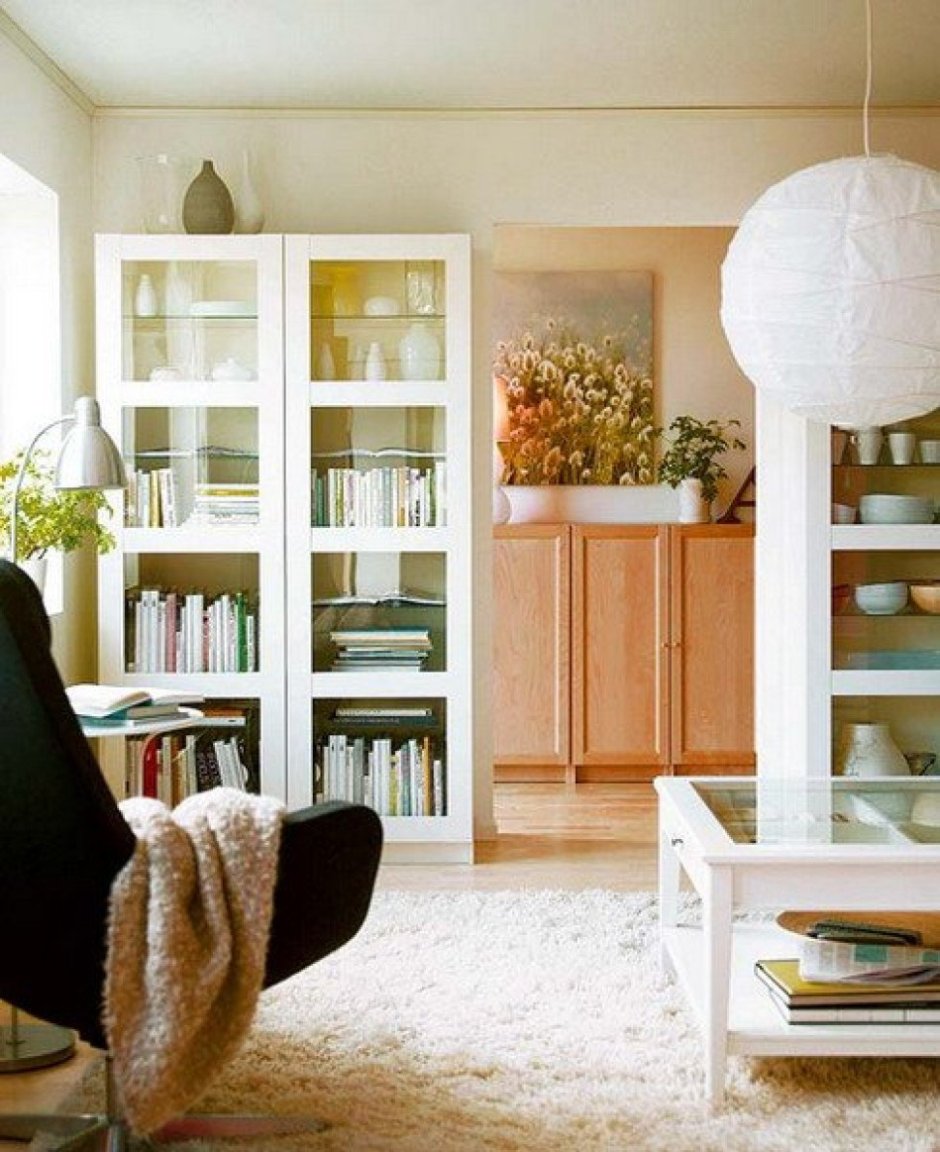 Книжный шкаф разделяющий комнату