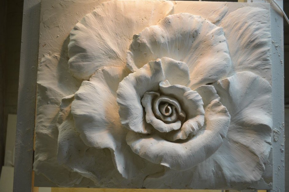 Скульптурная живопись мастихином роза