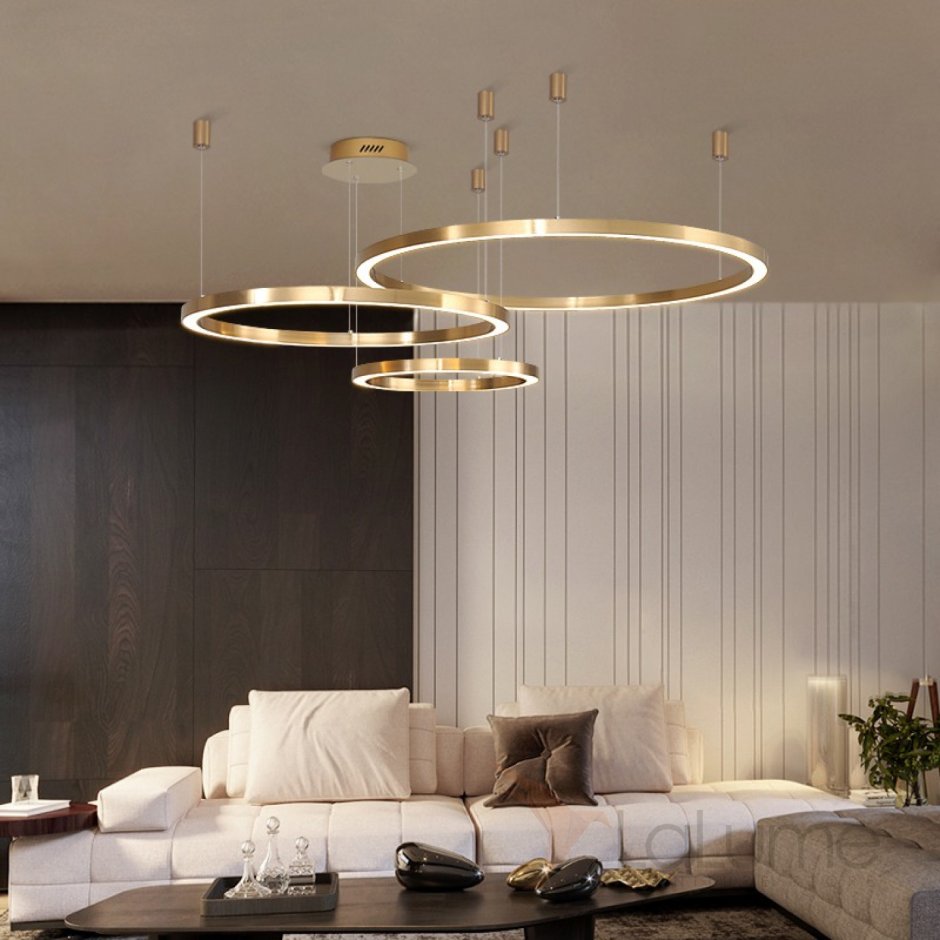 Люстра led 3-Ring Chandelier Золотая