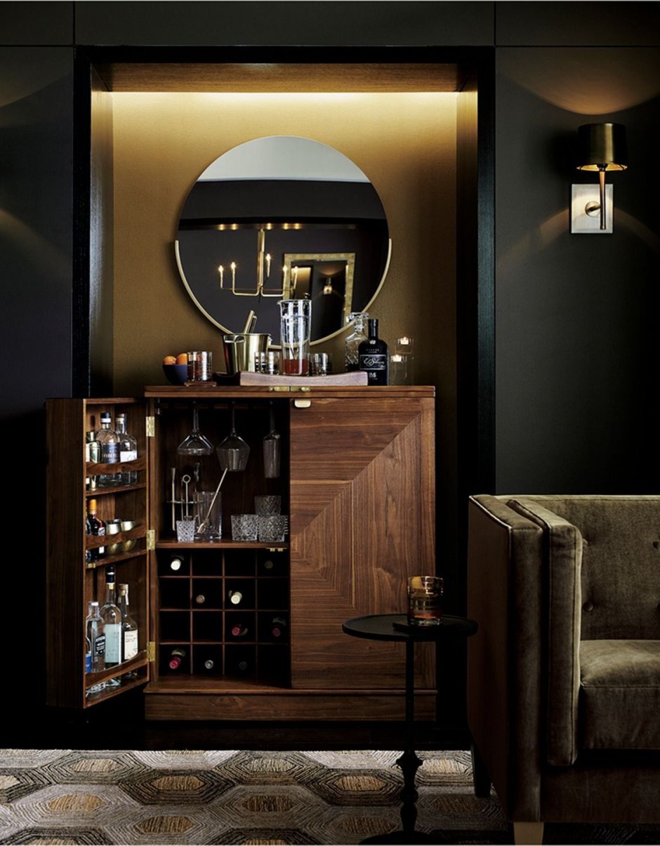 Versailles Mirrored Bar Cabinet винный шкаф