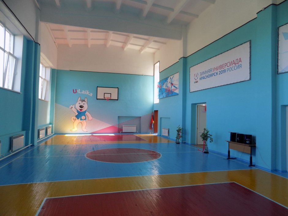 Спортивный зал в школе с детьми