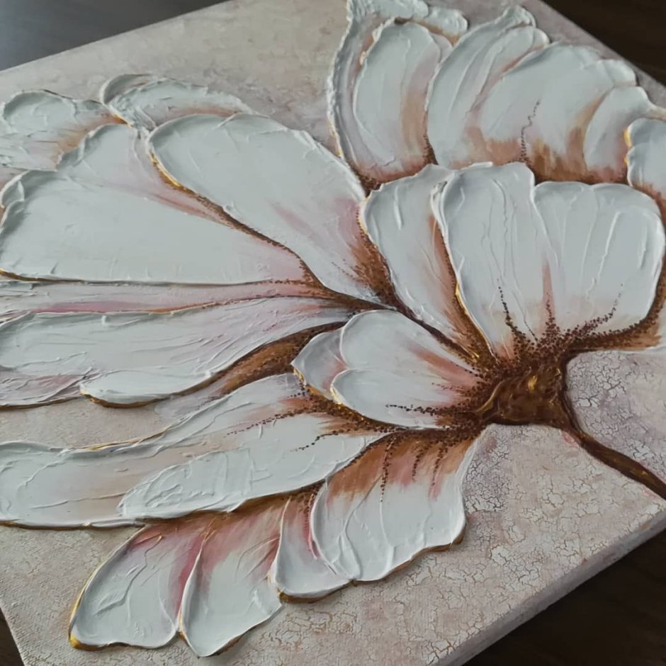 Цветы текстурной пастой