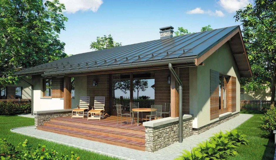 Tiny House с односкатной крышей